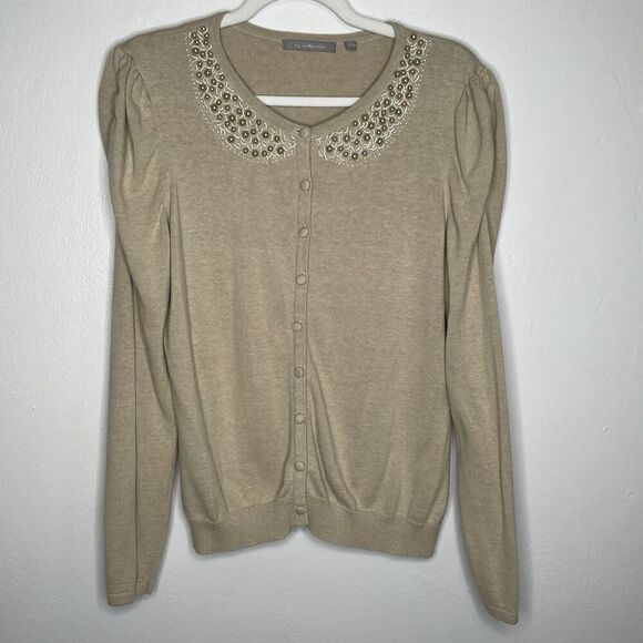 VTG NY Collection Sweater Size L Beaded Long Sleeve Grannycore CottagecoreFairy - Picture 2 of 13